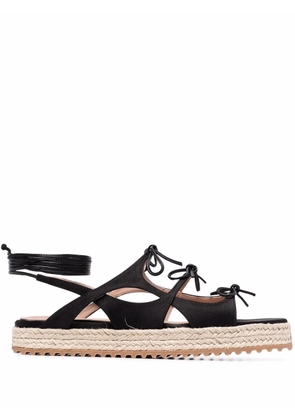 Scarosso x Paula Cademartori leather sandals - Black
