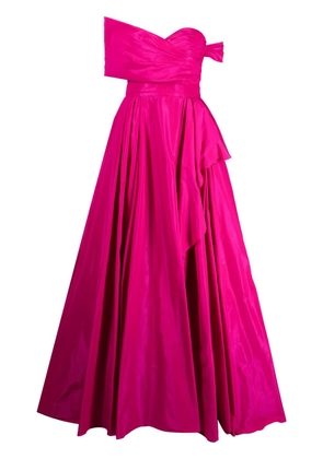 Zuhair Murad asymmetric off-shoulder silk gown - Purple