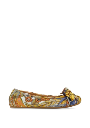 Ferragamo bow embellished ballet flat - Yellow