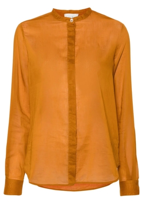 Forte Forte semi-sheer band-collar shirt - Orange