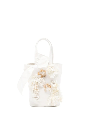 Biyan flower-detailing tote bag - White