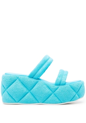 Le Silla quilted-effect platform sandals - Blue