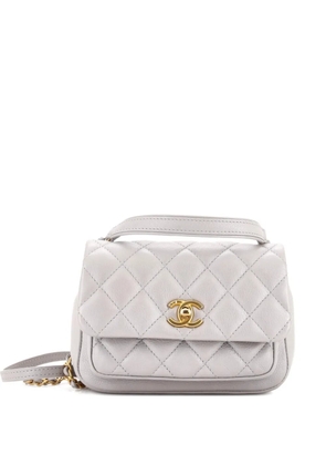 CHANEL Pre-Owned Front Pocket Top Handle Flap Bag Quilted Calfskin Mini shoulder bag - Grey