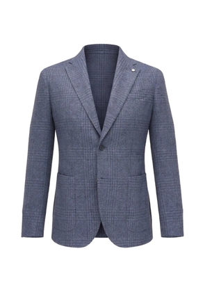 Lubiam check lapel pin blazer - Blue