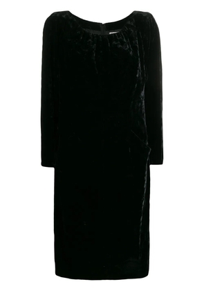 Saint Laurent Pre-Owned 1990s gathered detail velvet dress - Black