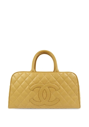 CHANEL Pre-Owned 2003 CC diamond-quilted bowling bag - Yellow
