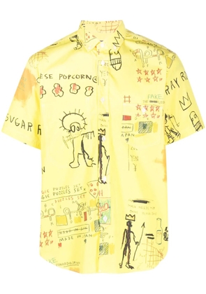 Junya Watanabe MAN illustration-print cotton shirt - Yellow