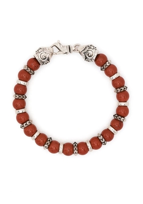 Emanuele Bicocchi engraved-detail bead bracelet - Red