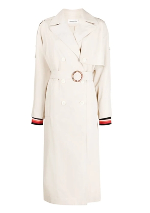 Sonia Rykiel stripe-detail belted trench coat - Neutrals