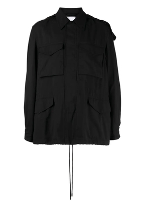 4SDESIGNS contrasting panel-detail jacket - Black