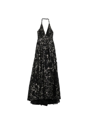 Saiid Kobeisy embroidered long dress - Black