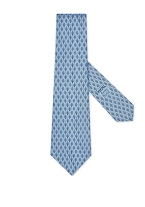 Zegna tree-print silk tie - Blue