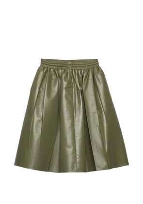 Prada pleated nappa-leather mini skirt - Green