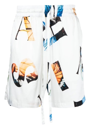 Nahmias graphic-print silk shorts - White
