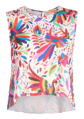 Olympiah abstract-print sleeveless blouse - White