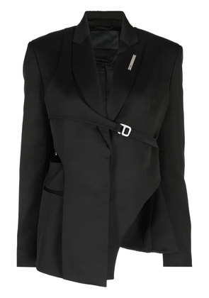 HELIOT EMIL logo-plaque asymmetric-design blazer - Black