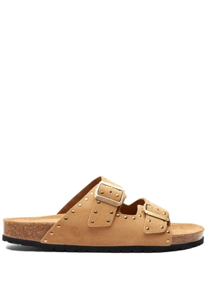 Scarosso Hopi stud-embellished suede sandals - Neutrals