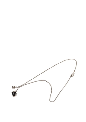 CHANEL Pre-Owned 2006 CC Silver Plated Logo Charm Pendant Necklace costume necklace - Black