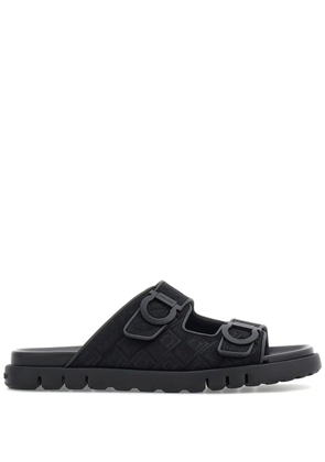 Ferragamo Gancini-jacquard sandals - Black