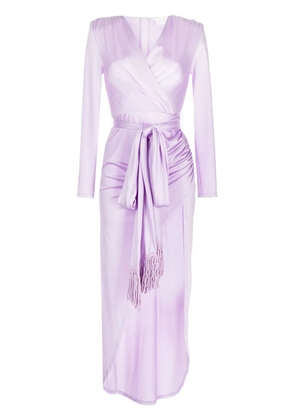 Bronx and Banco wrap-around metallic-effect dress - Purple