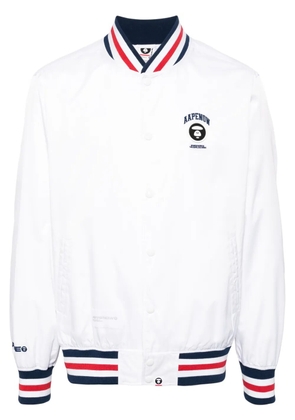 AAPE BY *A BATHING APE® stripe-trim bomber jacket - White