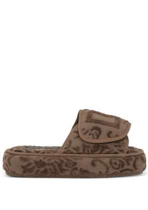 Dolce & Gabbana logo-detail slippers - Brown