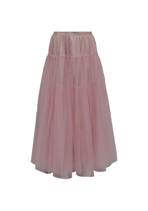 LoveShackFancy swiss dot tiered skirt - Pink