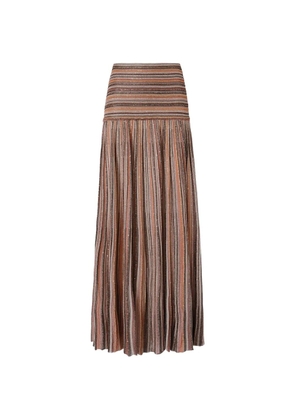 Missoni striped pleated skirt - Brown