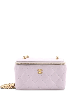 CHANEL Pre-Owned Pearl Crush Vanity Case with Chain Quilted Lambskin Small clutch bag - Grey