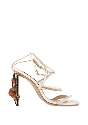 Jacquemus Pre-Owned beaded strappy sandals - White