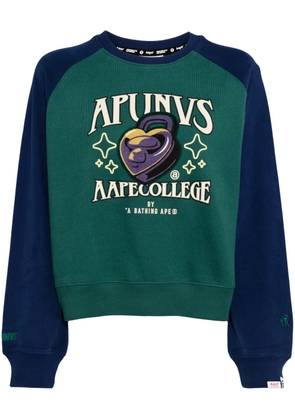A BATHING APE® graphic-print cotton sweatshirt - Green
