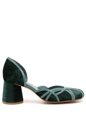 Sarah Chofakian 55mm Albert velvet pumps - Green