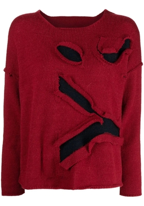 Y's cut-out logo jumper - Red