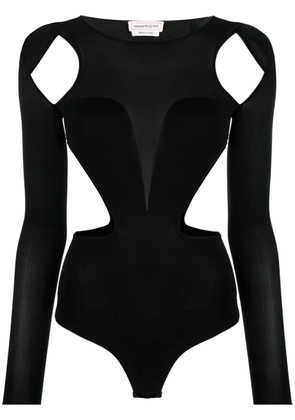 Alexander McQueen Slashed Corset cut-out bodysuit - Black
