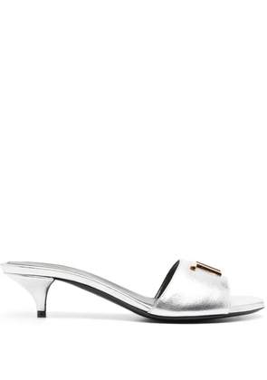 TOM FORD 50mm logo-plaque sandals - Silver