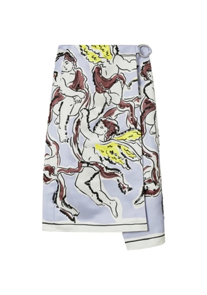Tory Burch printed satin skirt - Blue