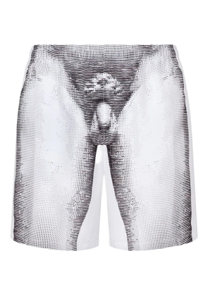 Moschino graphic-print swim shorts - White