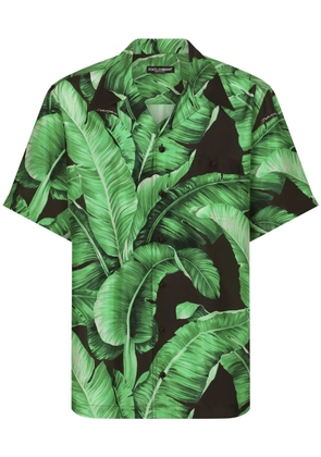 Dolce & Gabbana leaf-print silk shirt - Green