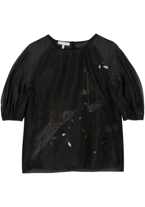 SHIATZY CHEN floral-print organza blouse - Black