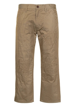 Junya Watanabe MAN embroidered cropped chinos - Brown
