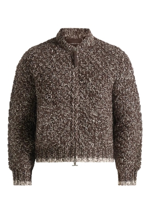 Manière De Voir Darel speckled-knit brown jacket