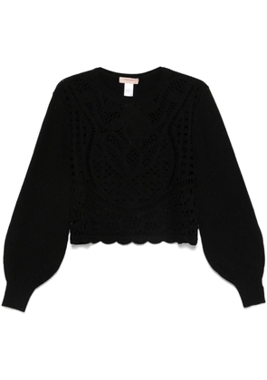 TWINSET crochet-panel sweater - Black
