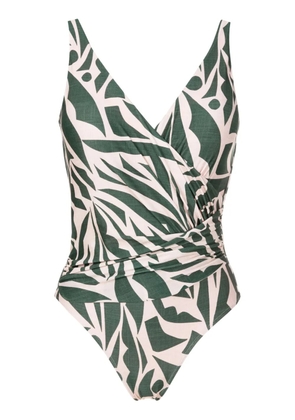 Lygia & Nanny Maisa abstract-print draped one-piece - Green