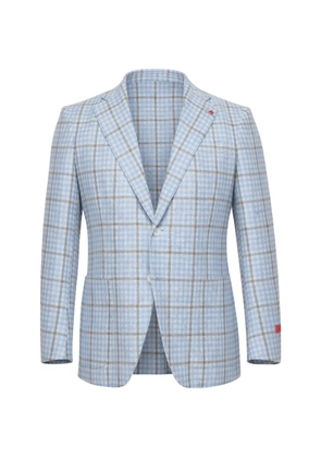 Isaia checked two-button jacket - Blue
