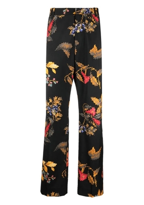 COUNTY OF MILAN floral-print virgin wool trousers - Black