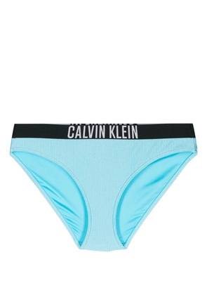Calvin Klein logo-waistband ribbed bikini bottoms - CU8 Blue Tide