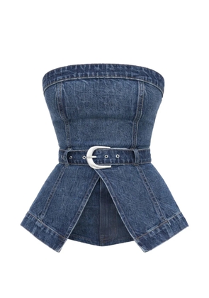 Reformation collins belted denim top - Blue