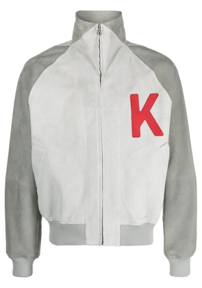 Kenzo colour-block logo-print bomber jacket - Grey