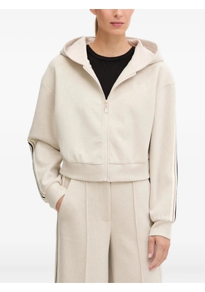 GUESS USA striped-sleeve hooded hoodie - Neutrals