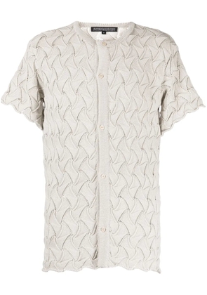 Robyn Lynch Wave short-sleeve cotton cardigan - Grey